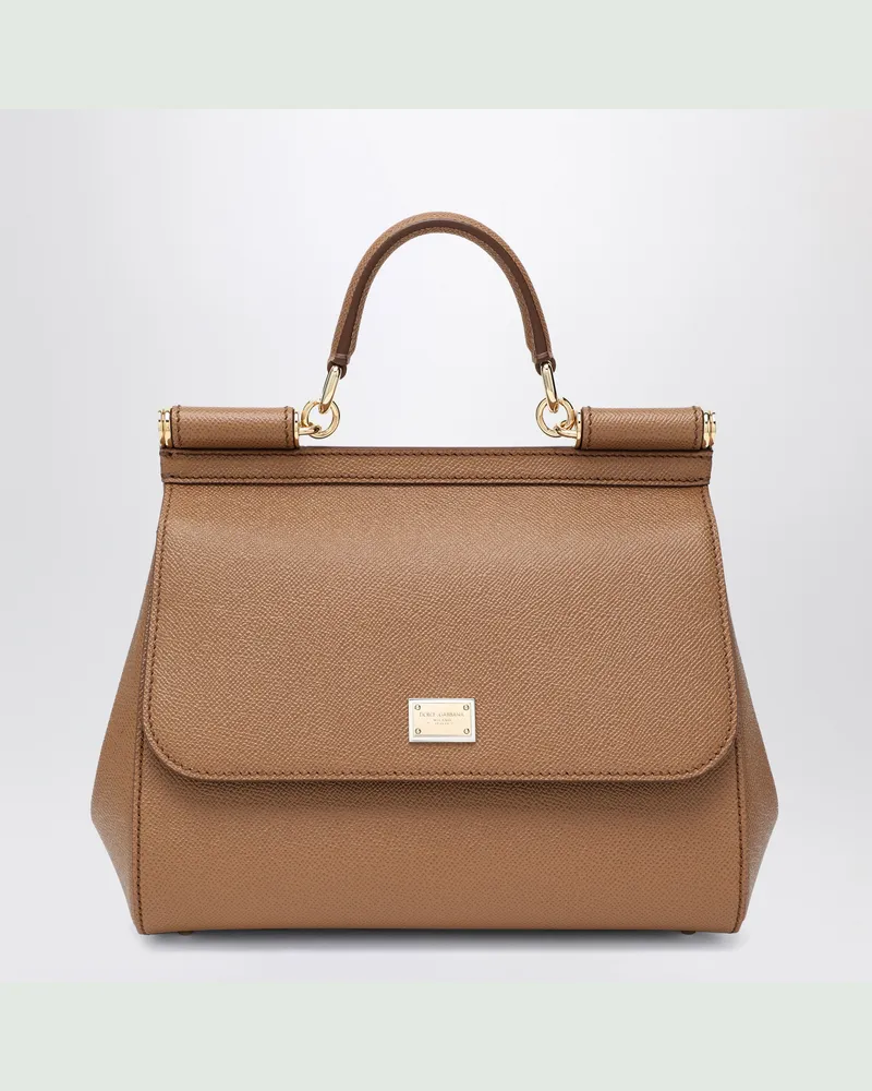 Dolce & Gabbana Große Karamell Sicily Handtasche Brown