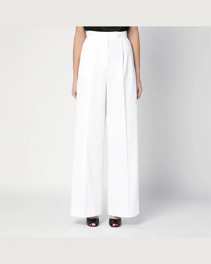 Givenchy Weiße Plisseehose aus Baumwolle Weiß