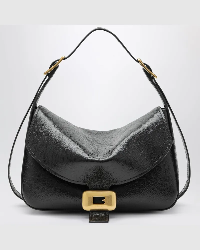 Balenciaga Clicca Medium Schultertasche aus Lammleder in Schwarz Black