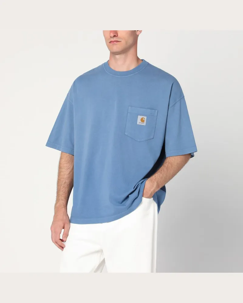 Carhartt WIP S/S Hudson Pocket T-Shirt in Sorrent Blau