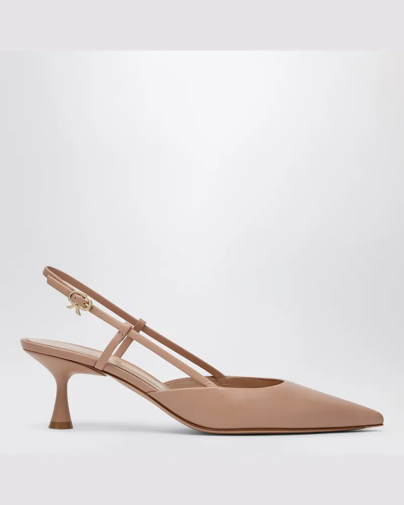 Gianvito Rossi Pfirsichfarbener Slingback Ascent 55 Pink
