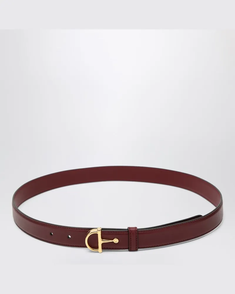Gucci Rosso Ancora dünner Gürtel mit halber Schnalle Burgunderrot