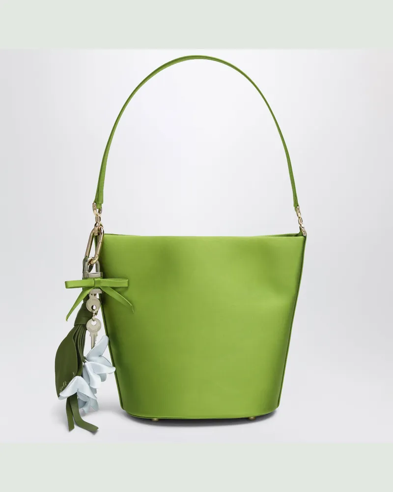 Self-Portrait Grüne Beuteltasche aus Satin Green