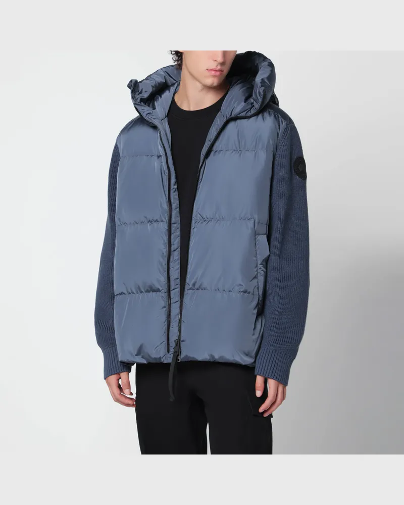 Canada Goose Graublaue Daunenjacke mit Wollärmeln Blue