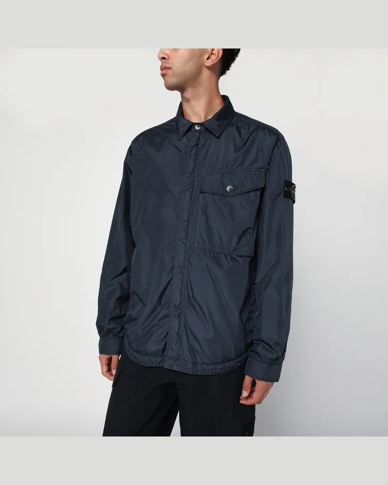 Stone Island Jacke Hemd navy blau aus Nylon Blau