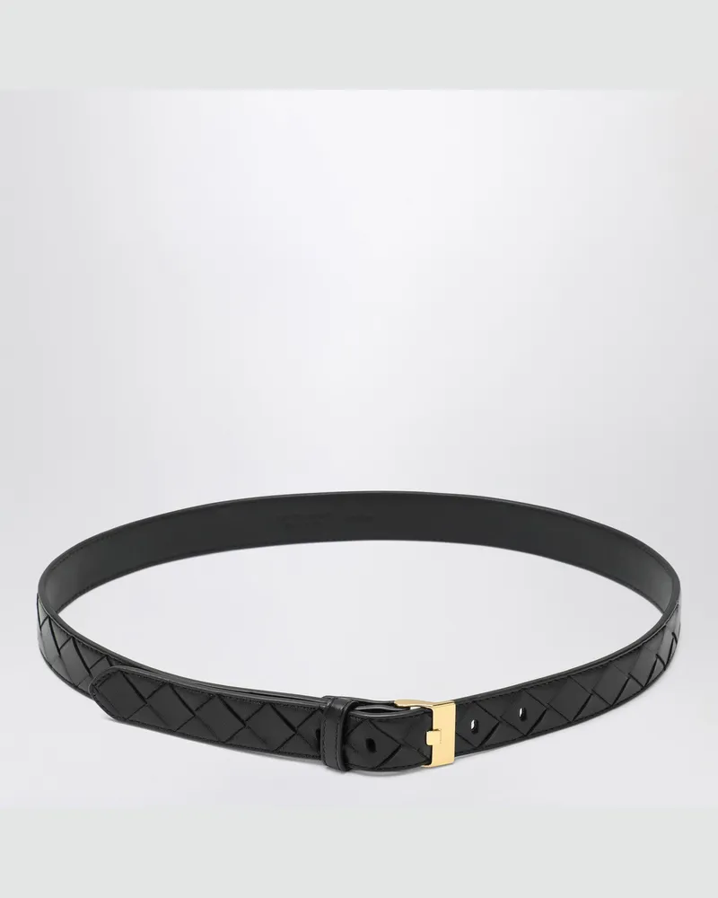Bottega Veneta Schwarzer Gürtel Watch mit Flechtmuster 