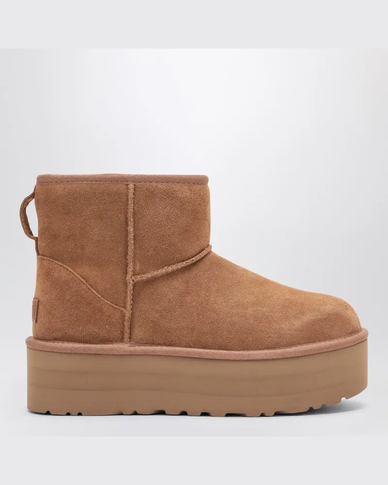 UGG Classic Mini Platform Stiefel in Kastanienbraun Braun