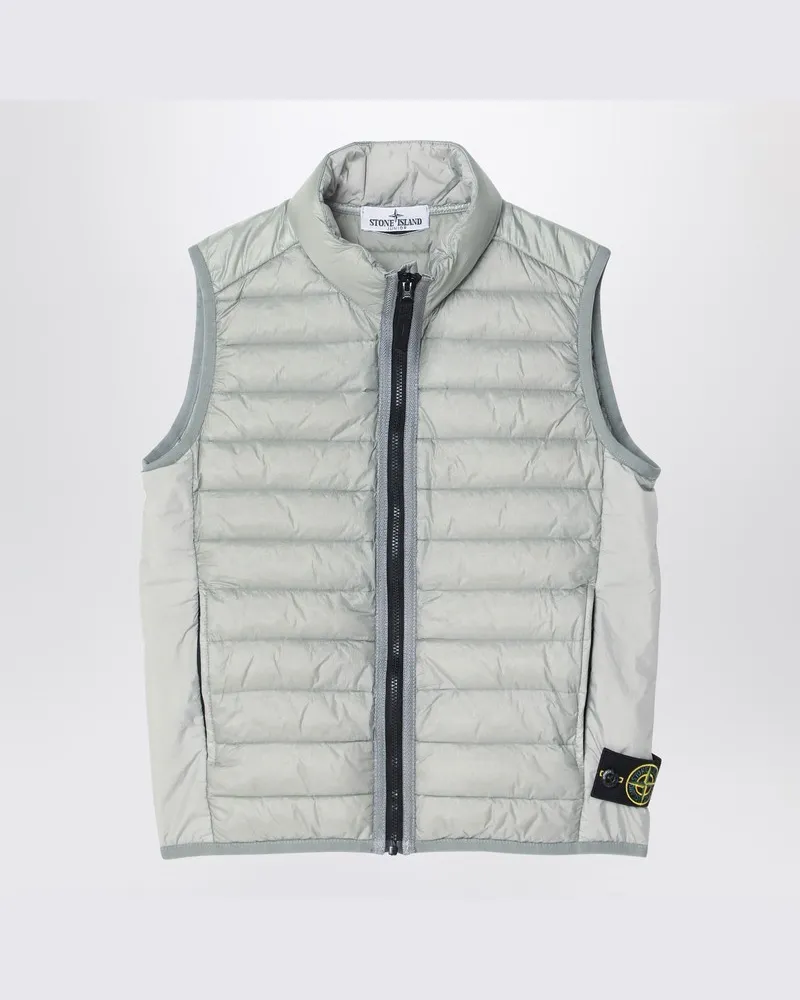 Stone Island Grau-pudriges Reißverschlussgilet Grau