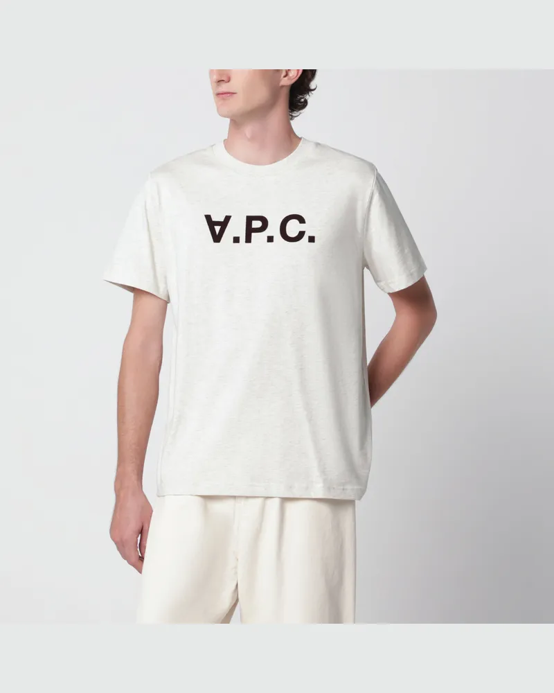 A.P.C. Ecrufarbenes Standard Grand VPC T-Shirt aus Baumwolle White