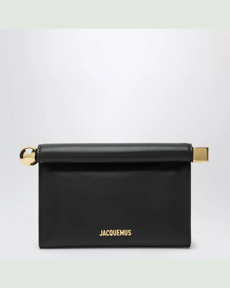 Jacquemus Schwarze Rond Carré Tasche aus Leder Black