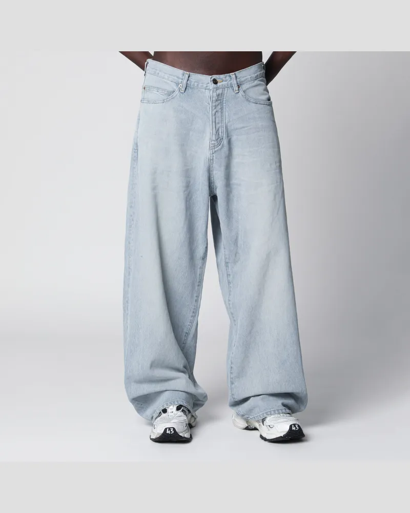 Balenciaga Weite Jeans aus hellblauem Denim Light