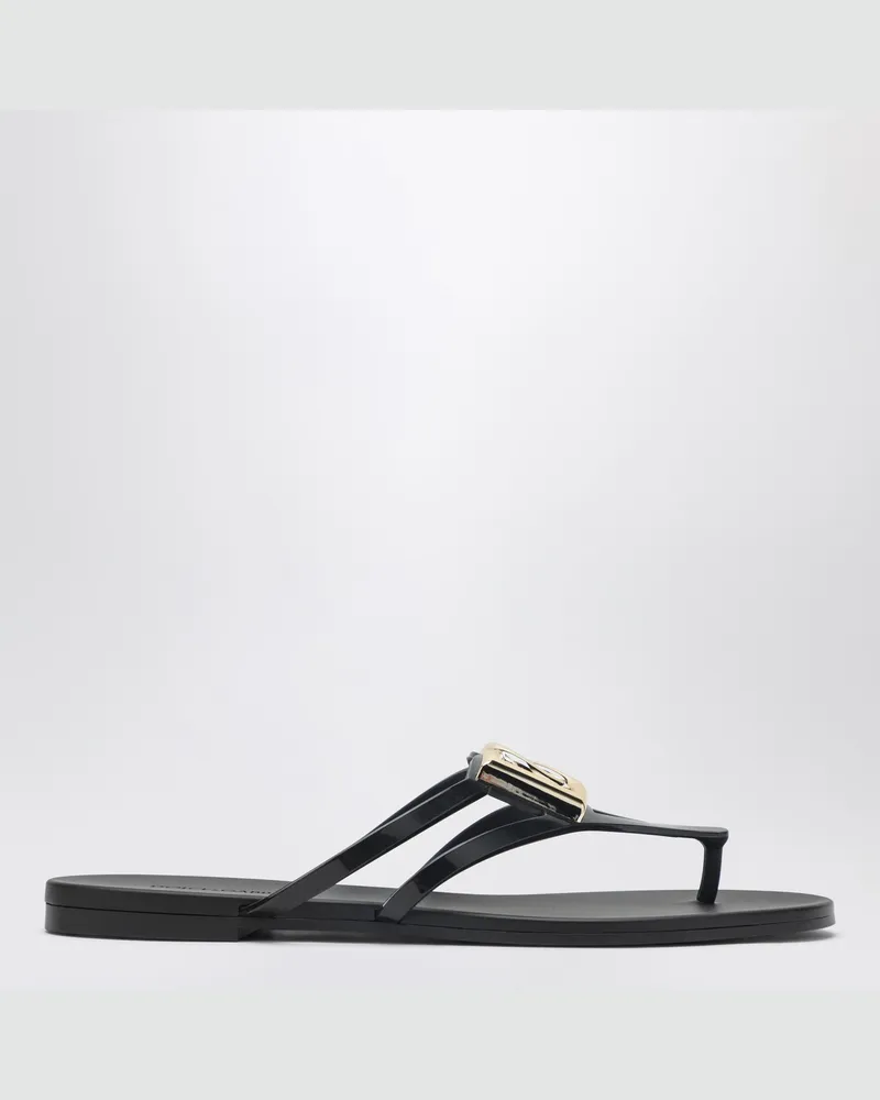 Dolce & Gabbana DG Zehensandalen in Schwarz/Gold Black