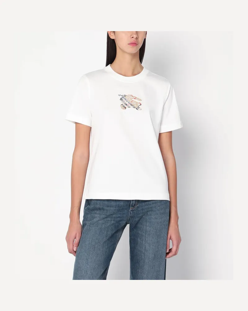 Burberry Weißes T-Shirt mit EKD Weiß