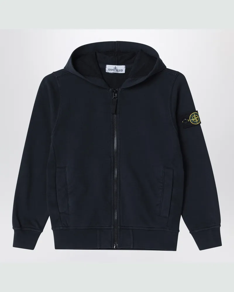 Stone Island Marineblaues Sweatshirt mit Reißverschluss aus Baumwolle Blue