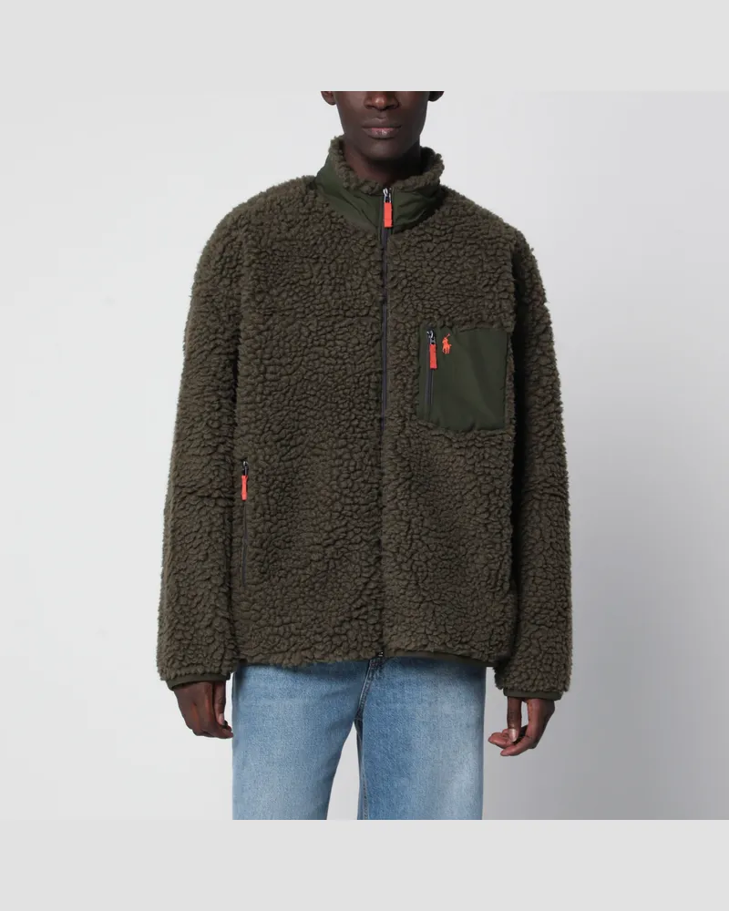 Ralph Lauren Olivgrüne Fleecejacke in lockerer Passform Green