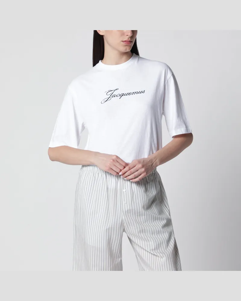 Jacquemus Weißes T-Shirt mit Logo-Print White