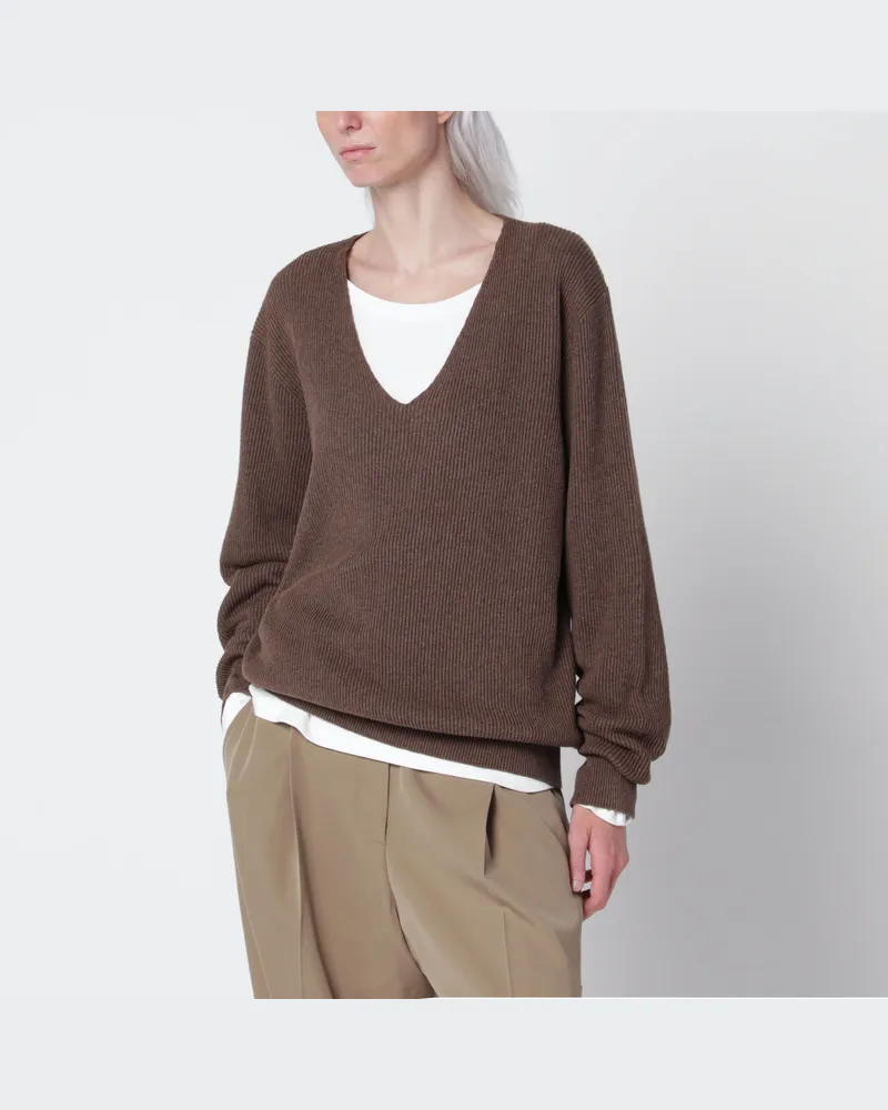 The Row Pullover Phef fudgefarben aus Baumwolle und Kaschmir Brown