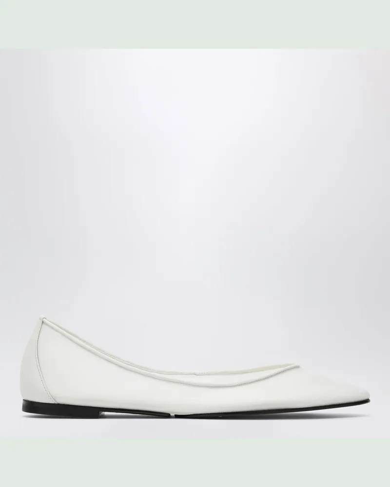 Jacquemus Spitze Ballerinas aus weißem Kalbsleder White