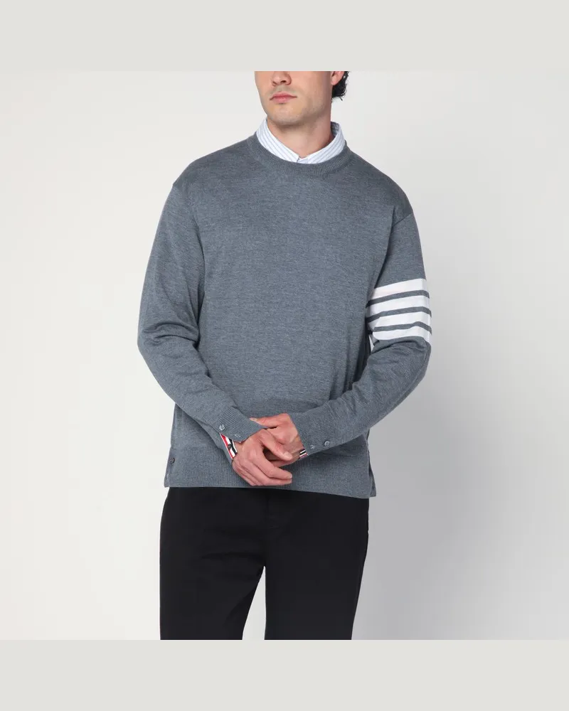 Thom Browne Wollpullover in Grau Grau