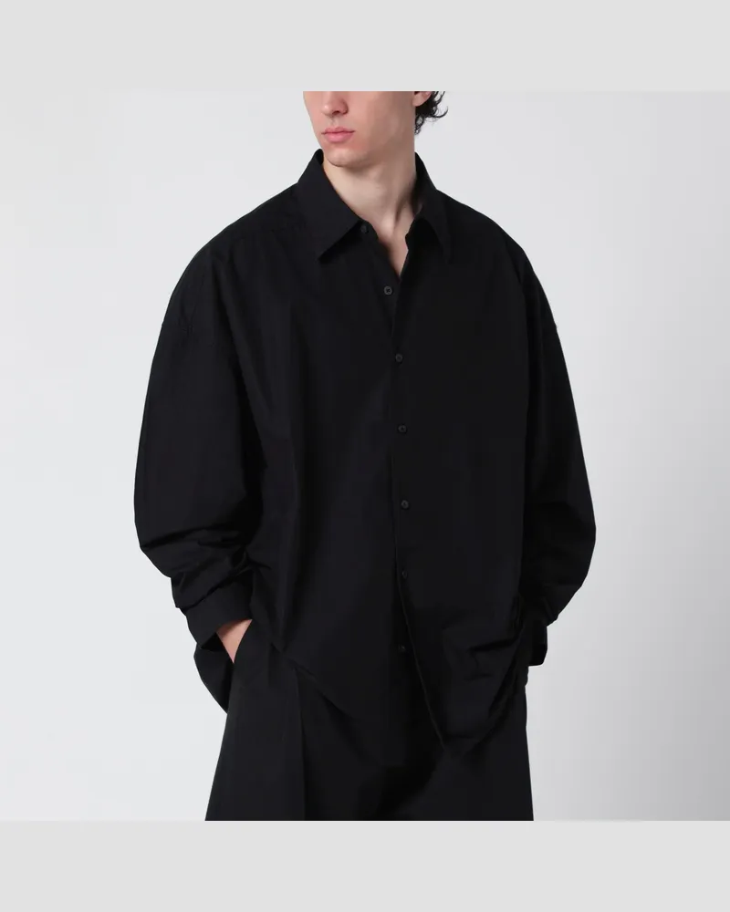 Entire Studios Schwarzes Oversize-Langarmhemd Black