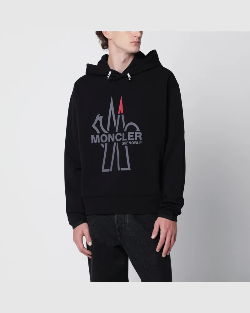 Moncler Schwarzer Cardigan mit Reißverschluss aus Polartec Black