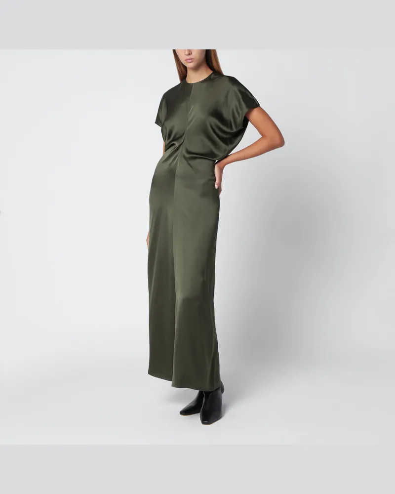 Totême Dunkelgrünes, tiefsitzendes Viskosekleid Green