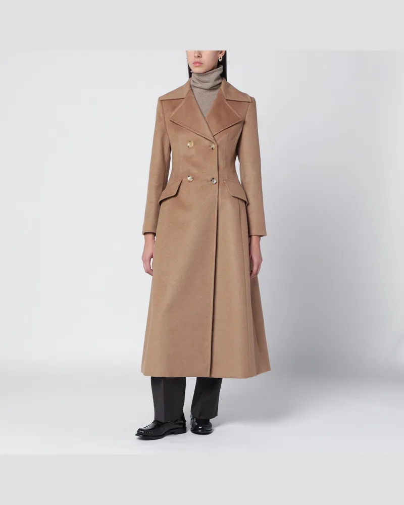 Max Mara Langer camelhaariger Doppelreihiger Mantel 