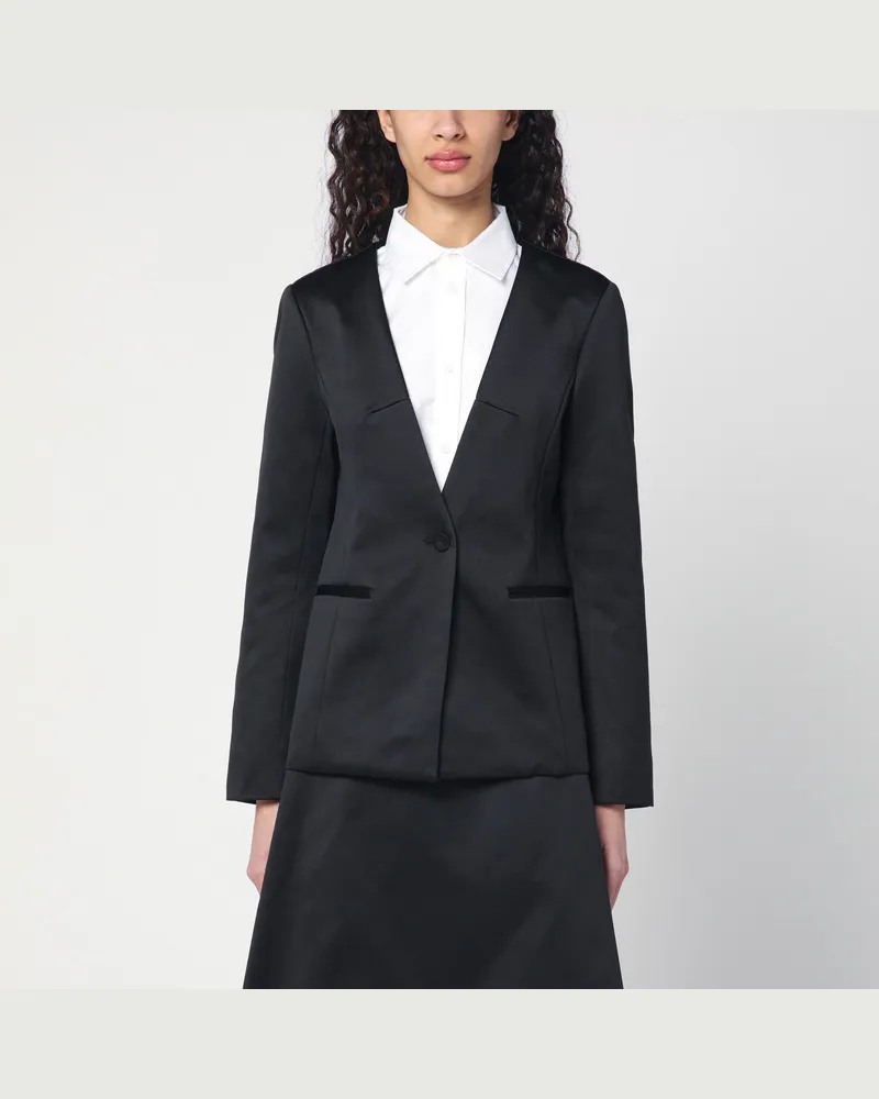 The Garment Black single breasted cotton blend jacket Black