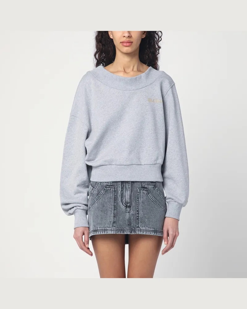 ATTICO Grau melierte/beige Sweatshirt mit Cut-Out Grau