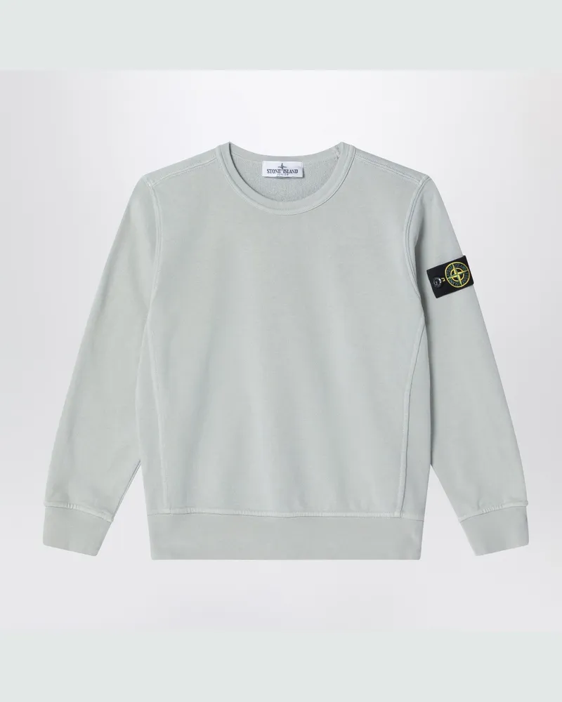 Stone Island Perlgraues Baumwoll-Sweatshirt mit Rundhalsausschnitt Grey