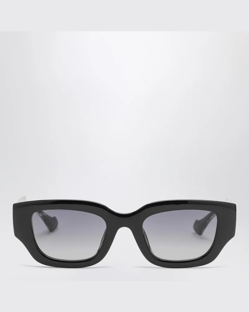 Gucci Eckige Sonnenbrille schwarz Schwarz