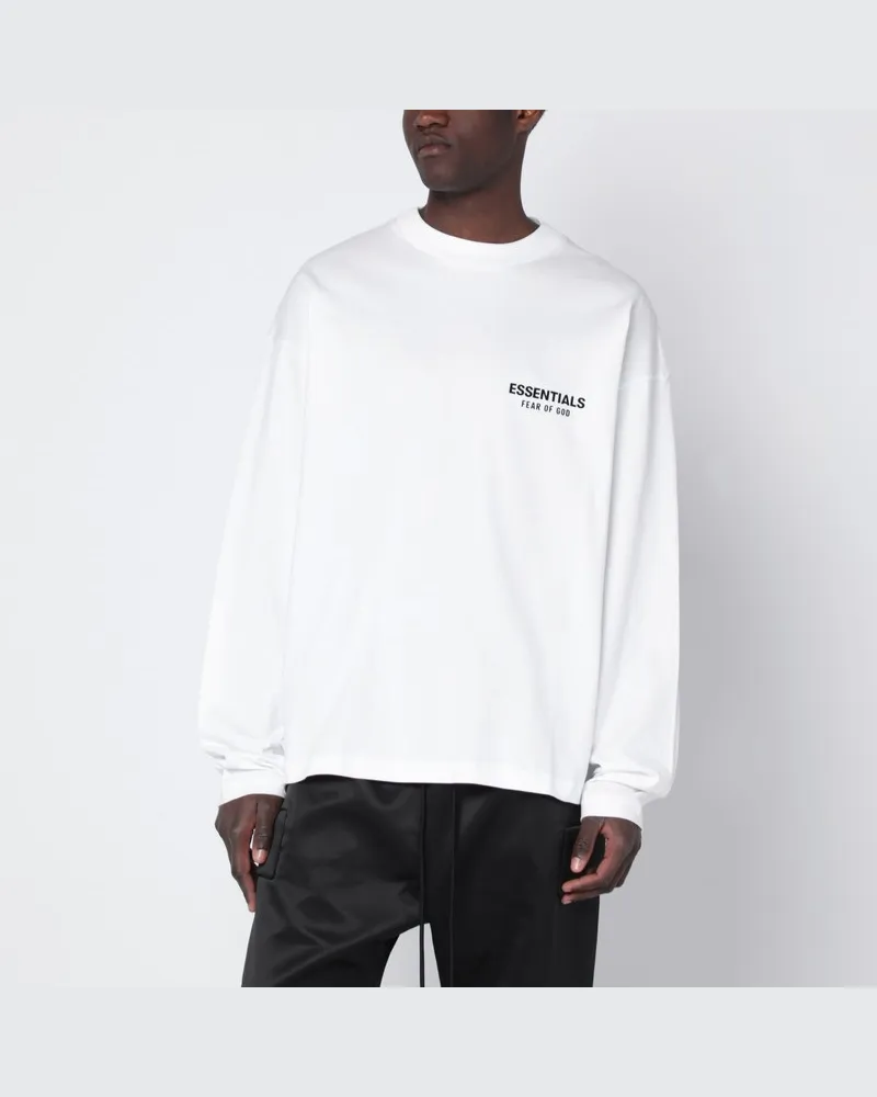 Fear of God Weißes Langarm-T-Shirt mit Logoprint Weiß