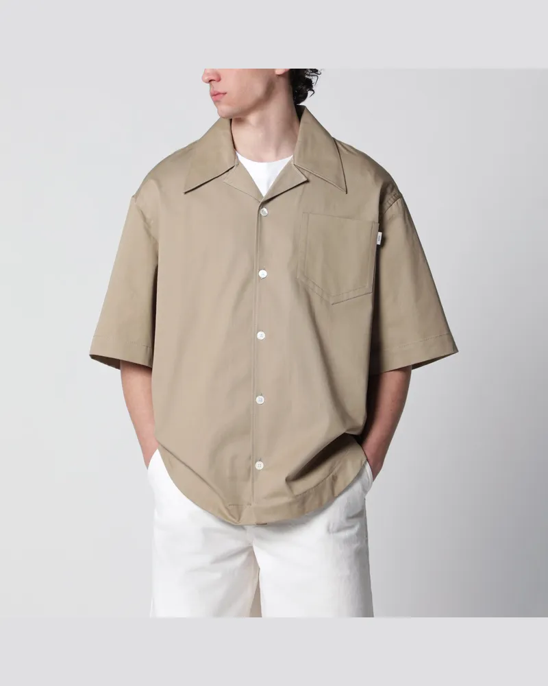 AMI Paris Bowlinghemd aus Baumwolle in Beige-Taupe Beige