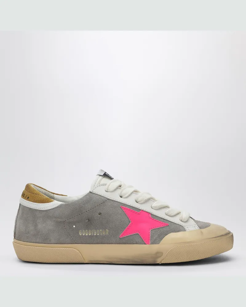 Golden Goose Super-Star Sneakers in Taupe/Fuchsia/Ocker Multicolor