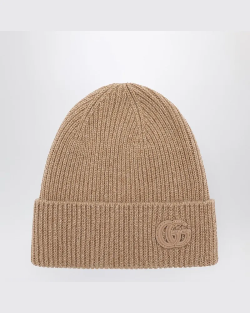 Gucci Kamelbraune Beanie aus Kaschmir Braun