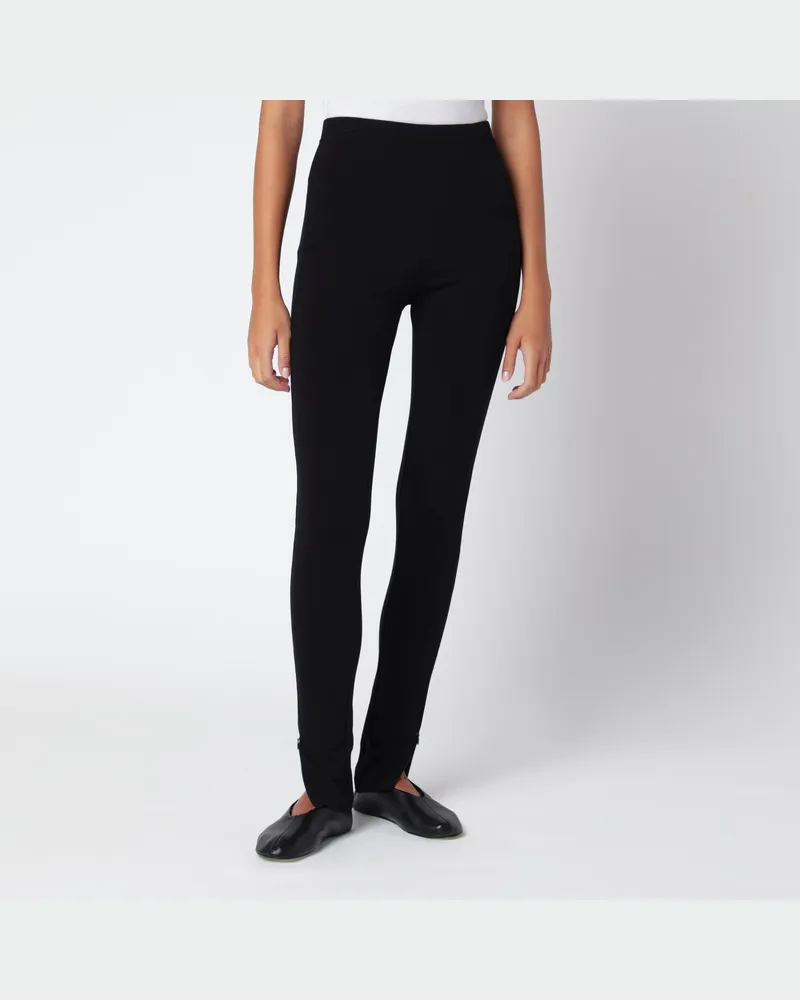 Totême Black tight leggings in viscose blend Black