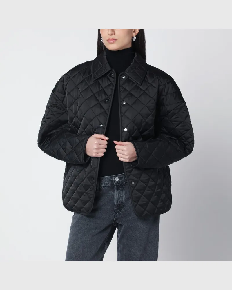 Totême Schwarze gesteppte Jacke Schwarz