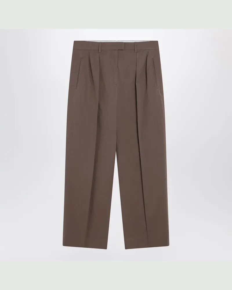 The Row Taupefarbene Hose aus Baumwolle Brown
