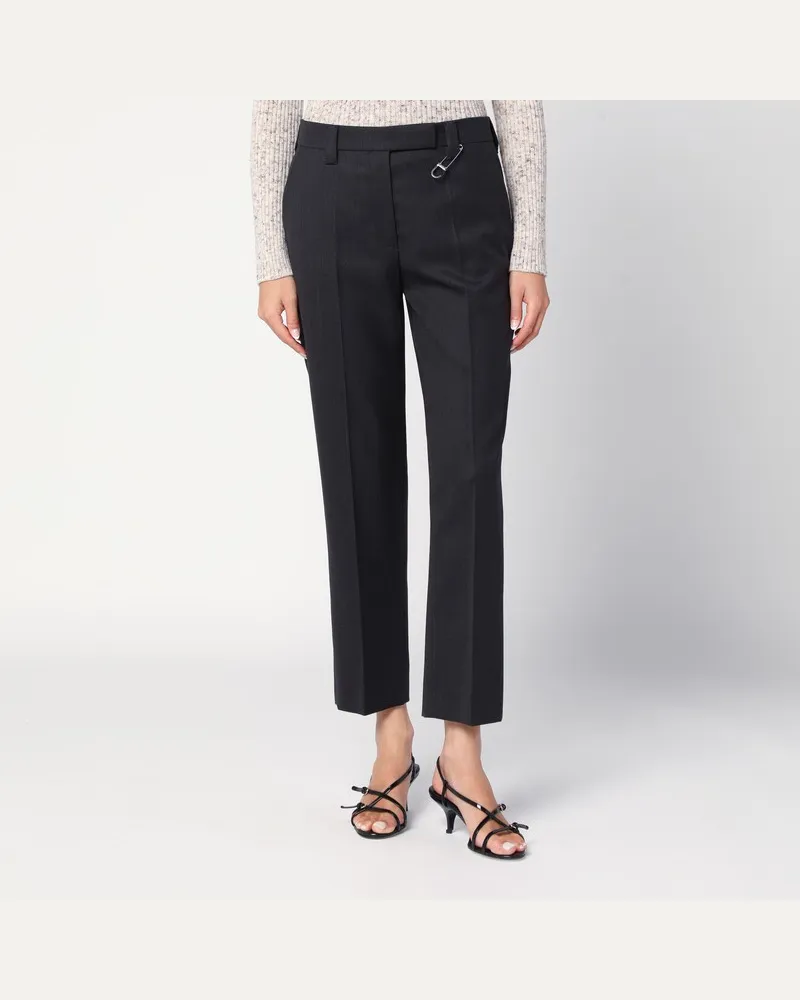 Prada Anthrazitgraue Wollhose Grau