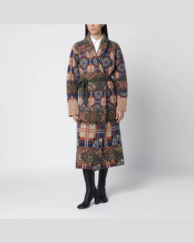 Dries van Noten Langer ecrufarbener Cardigan aus Wolle und Alpaka Beige