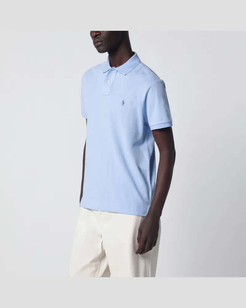 Ralph Lauren Hellblaues Custom Slim-Fit Poloshirt aus Baumwolle Light