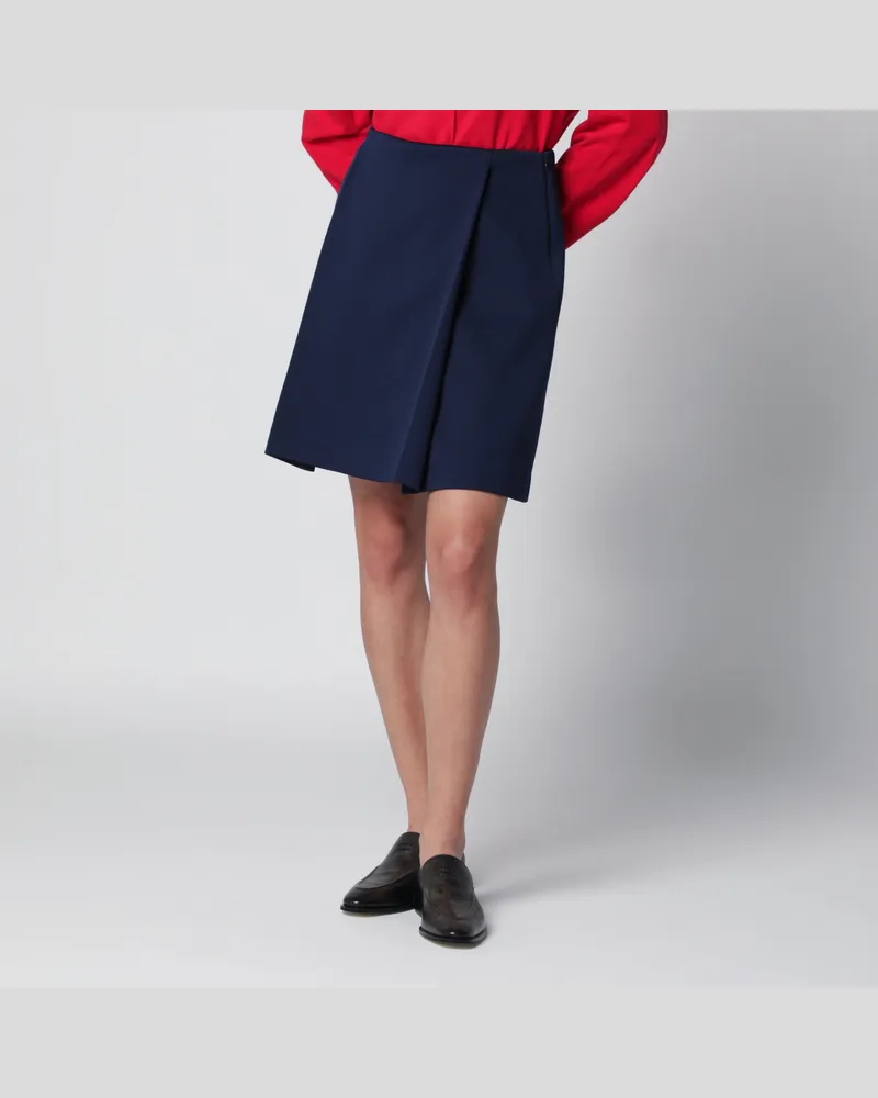 Miu Miu Baltikblauer Rock aus technischem Jersey Blue