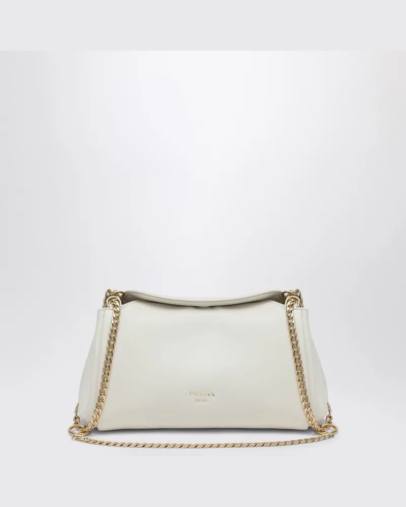 Prada Kleine weiße Tumulte-Tasche aus Nappaleder Weiß