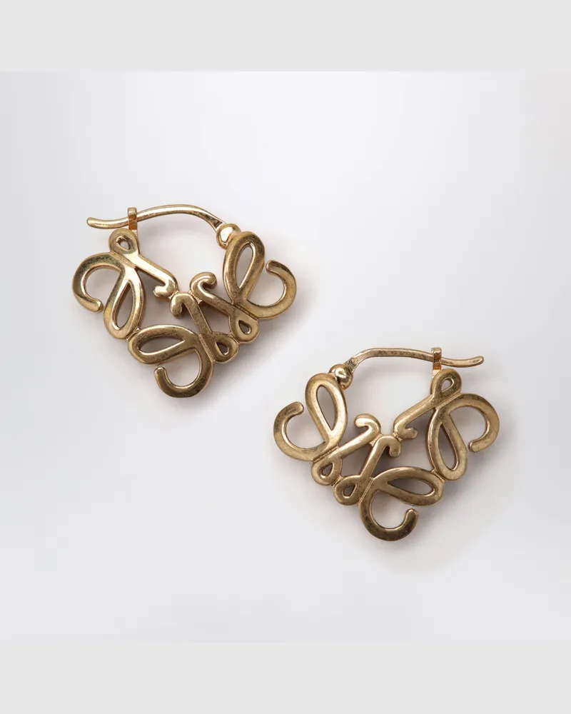 Loewe Creolen Anagram Bombé in Gold aus Messing Metal