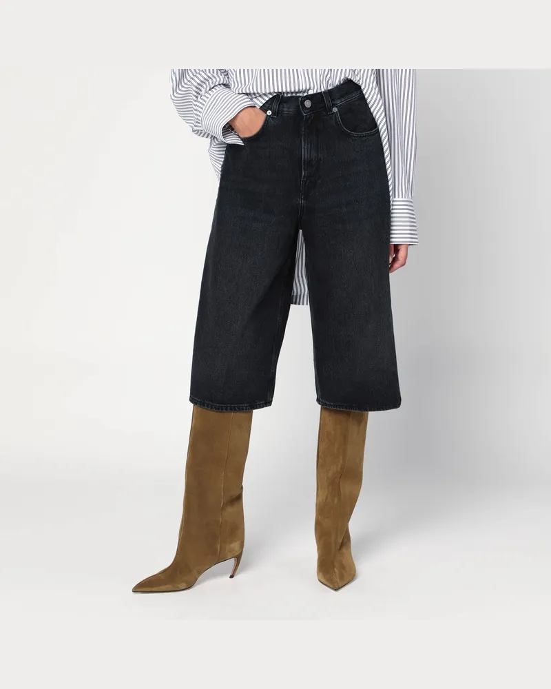 Haikure Weite Bermuda Belle schwarz aus Denim Schwarz