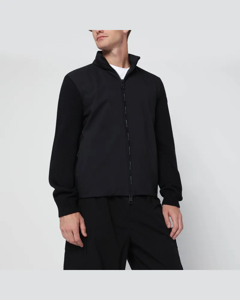 Moncler Schwarze Jacke mit Wollärmeln Schwarz