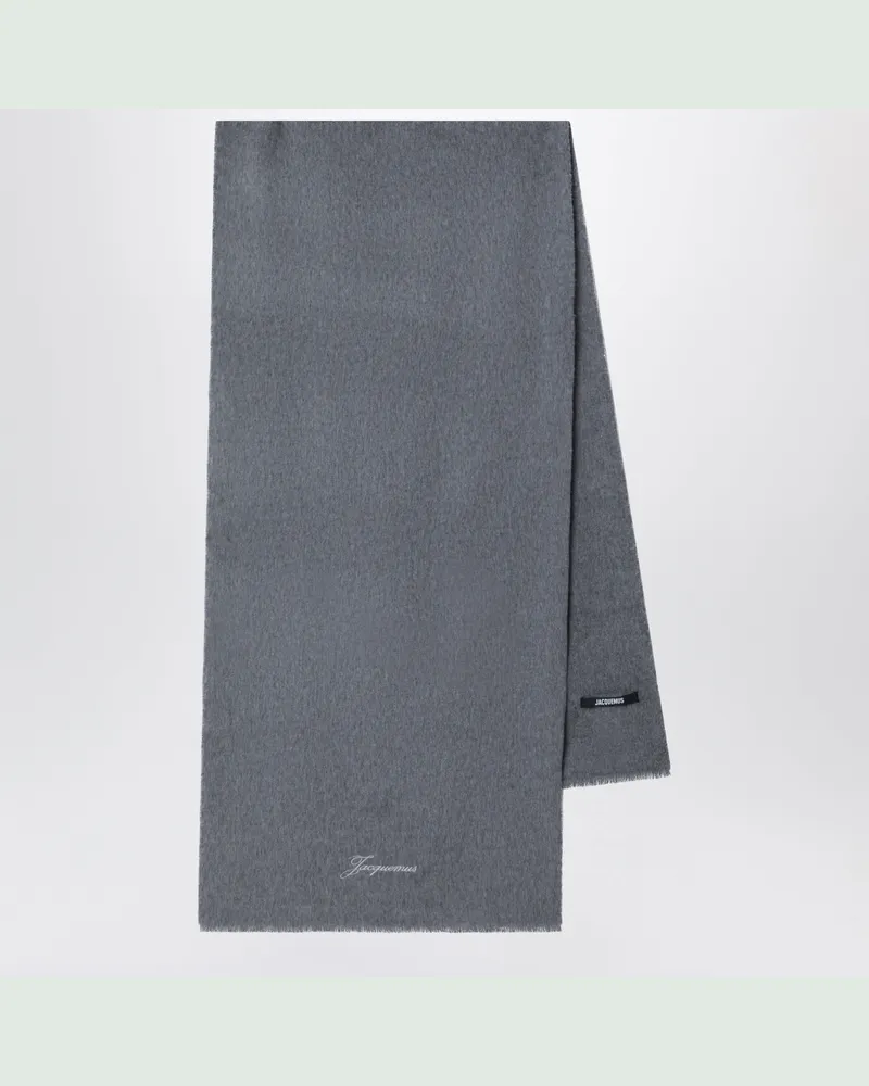 Jacquemus Dunkelgrauer Tailleur-Schal aus Wolle und Kaschmir Grey