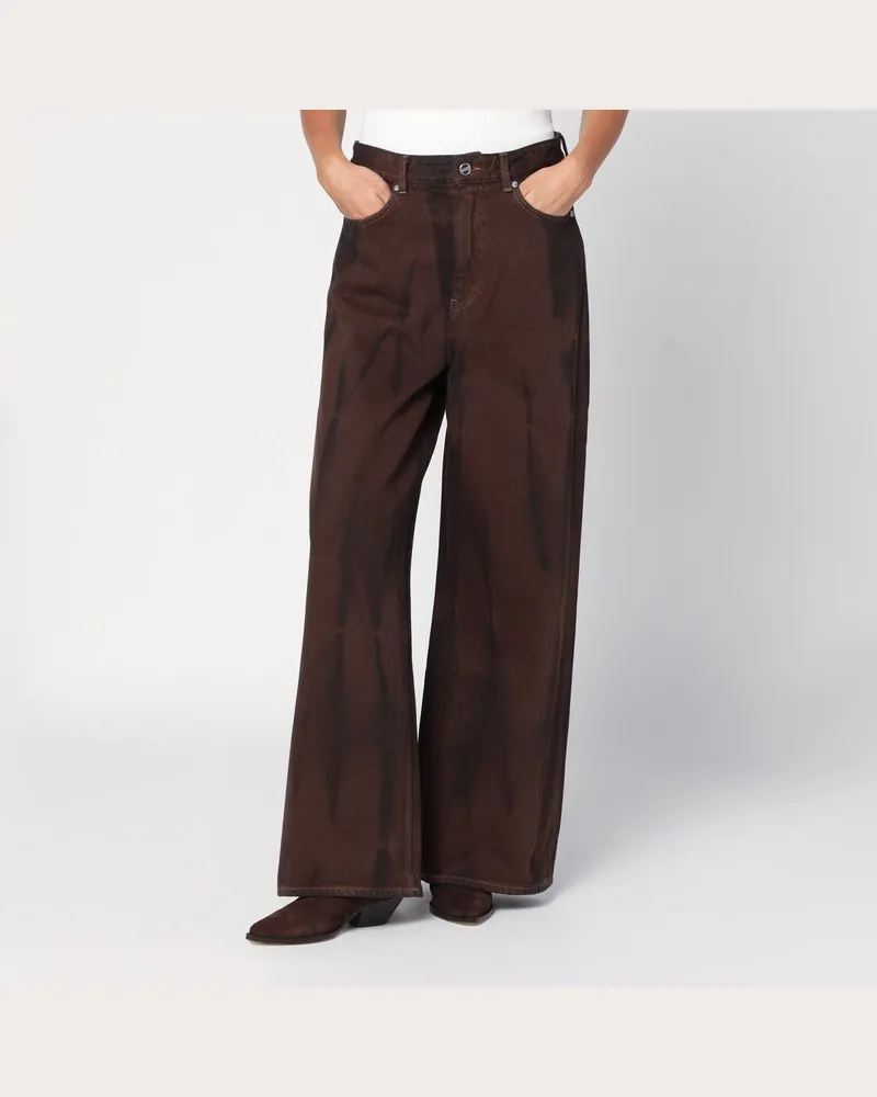 Ganni Weit geschnittene Jeans in Braun Braun