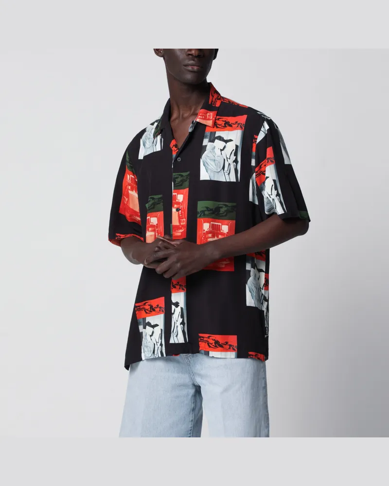 Carhartt WIP Kurzarmhemd Sean Hamilton mit Allover-Print, schwarz Multicolor