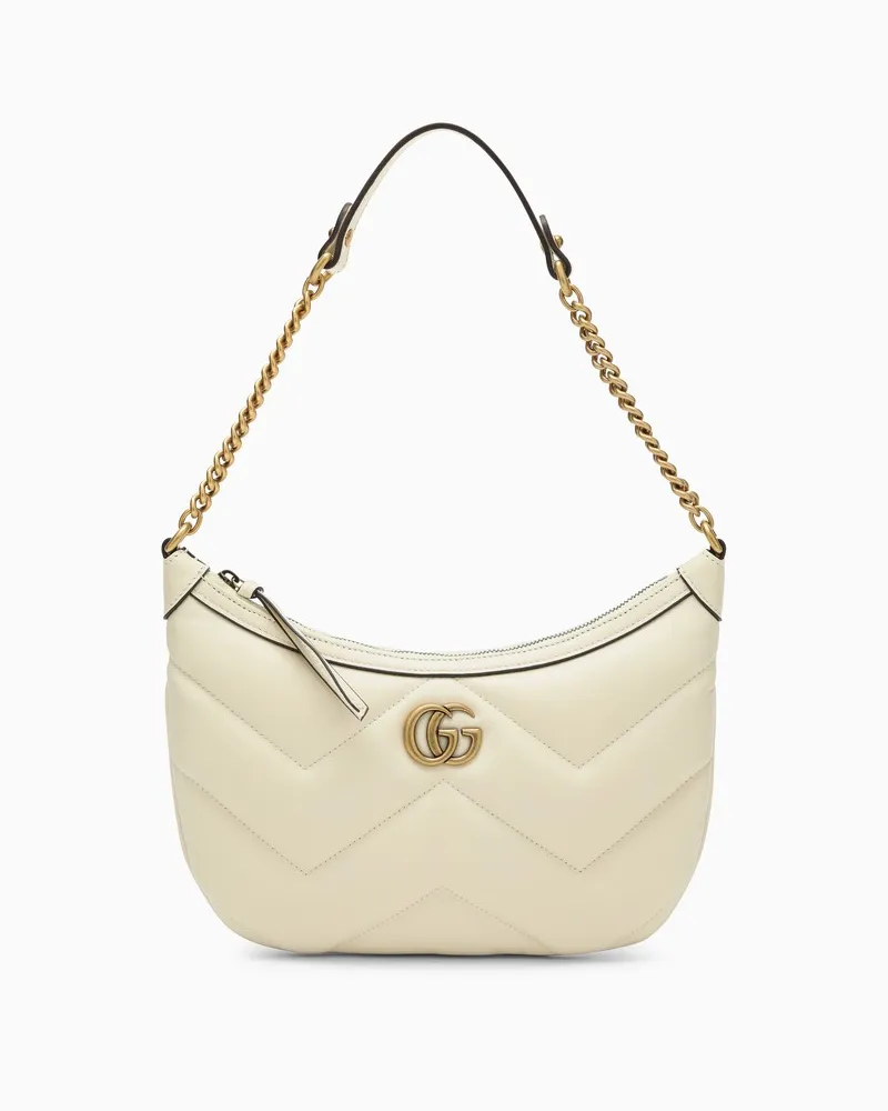 Gucci Kleine Schultertasche GG Marmont weiß Weiß
